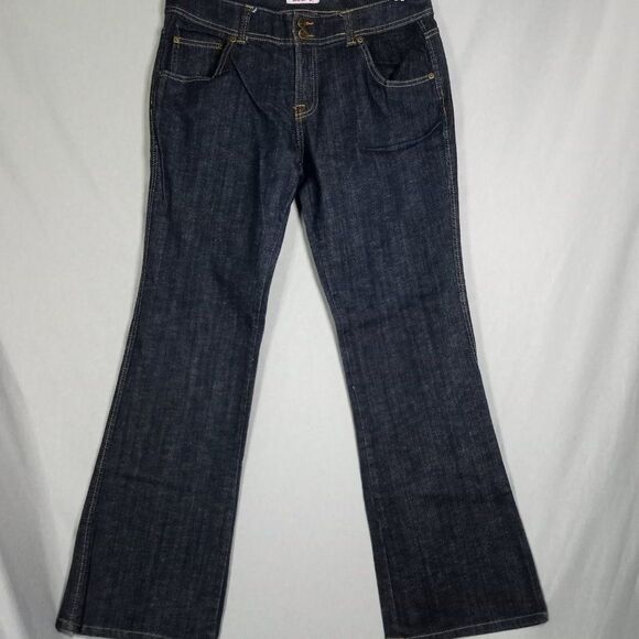 Dear Ab Jeans Women's Size 12 Flare Leg Dark Wash Thick Denim Y2k - Picture 3 of 8